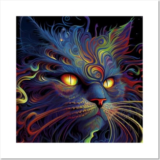 Psychedelic Cat 8.0 Posters and Art